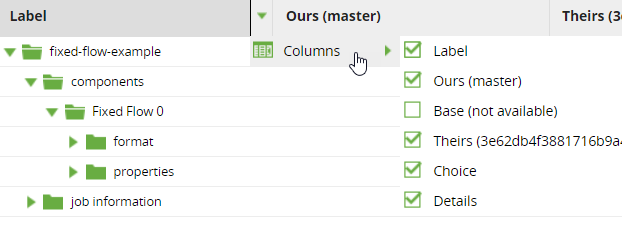 Configuring the narrative table